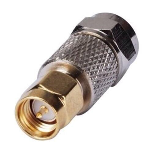 2pcs F Male To SMA Male Plug Connector F/SMA-JJ Copper Straight Coaxial RF Adapters
