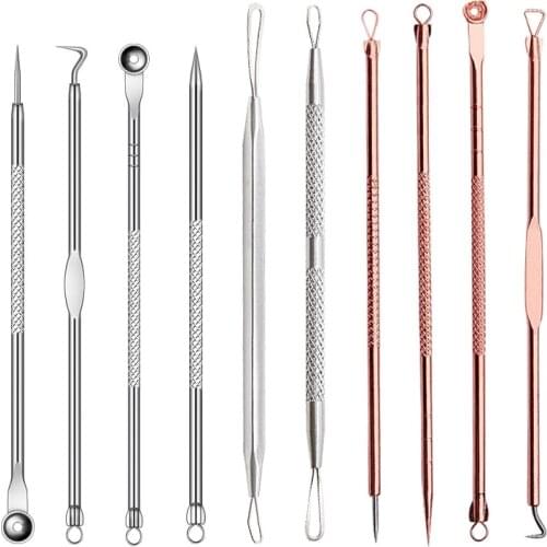 3-7Pcs Blackhead Remover Needles Tool Black Dot Pimple Treatment Squeezing Acne Extractor Spoon Tools Face Care Pore Cleaner