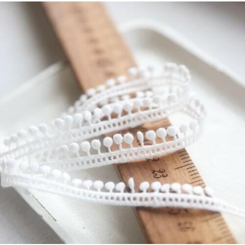 3 Meters 17mm Width White Cotton Lace Trimmings Embroidered Cotton Lace Trim Sewing Lace Ribbon