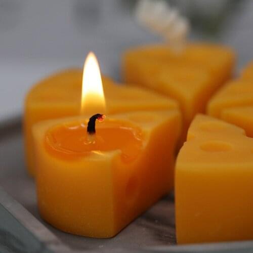 4 Holes Cheese Silicone Candle Mold DIY Aromatherapy Candle Wax Mold Fondant Cake Baking Molds Handmade Soap Making Crafts