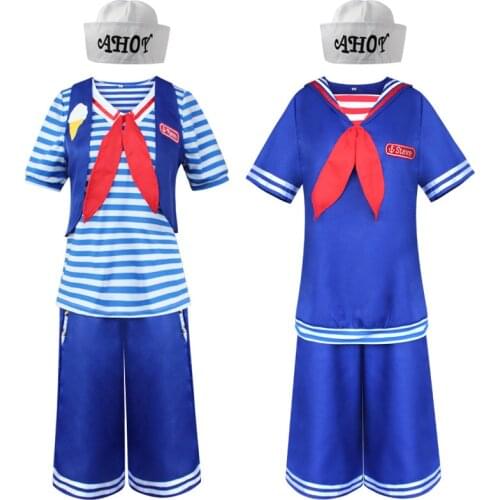 5 2019 best seller drop shipipng Stranger Things Season 3 Robin Steve Harrington Scoops Ahoy Cosplay Costume Sailor Uniform