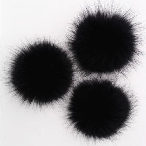 5pcs/lot Real Fur Pom poms For Womens Beanies Knitted Hats Winter Removable Black Raccoon Fur Balls For Bag Keychain Clothing