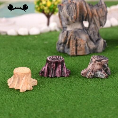 5pcs Tree Stump Stool Stub Butt Park Stool Woods Israel Model Small Statue Figurine Crafts Miniatures Home DIY Decor