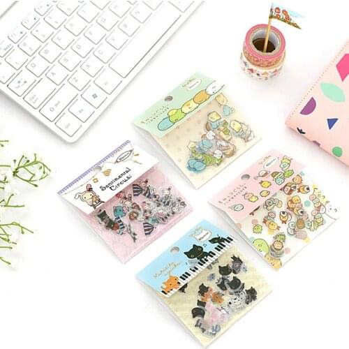 80 pcs/pack Cute Sumikko Gurashi Cat Sentimental Circus Stickers Diary Label Stickers Decorative Scrapbooking DIY Stickers