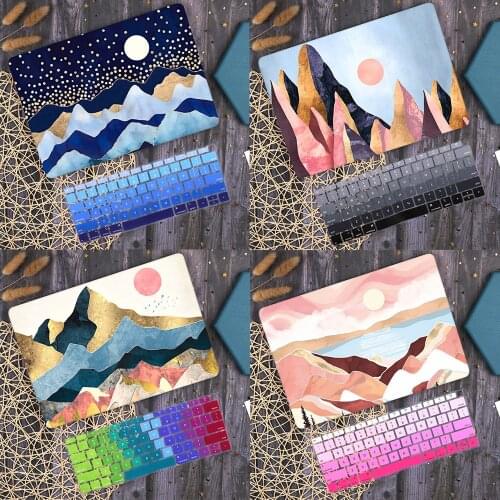 Abstract Sun Printed Plastic Hard Shell Case Cover For MacBook Air Pro Retina 11 12 13 15 16inch 2020 M1 A2337 A2338 A2179 A1932