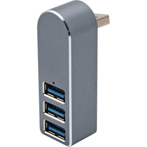 Aluminum Alloy Mini 3 Port USB 3.0 Hub High Speed Rotary USB Splitter Adapter for Laptop Notebook PC Computer Accessories