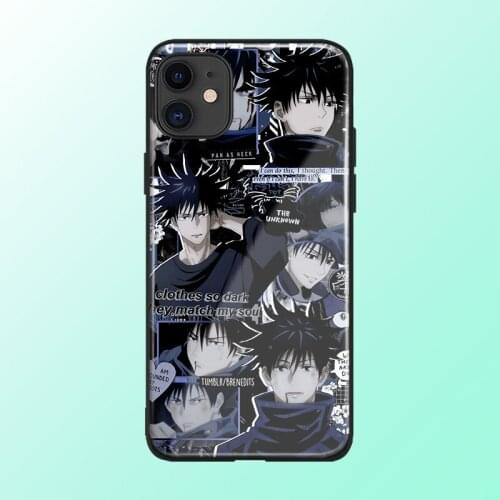 Jujutsu Kaisen Fushiguro Megumi Silicon Glass Phone Case for IPhone SE 6s 7 8 Plus X Xr Xs 11 12 Mini Pro Max Samsung Xiao-RedMi
