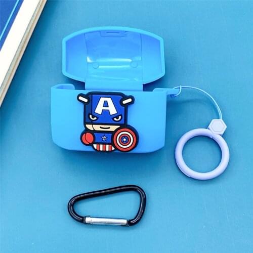 Cartoon Marvel Earphone Case for Jabra Elite 65t Silicone Wireless Bluetooth Headphone Protective Cover for Jabra With Hook