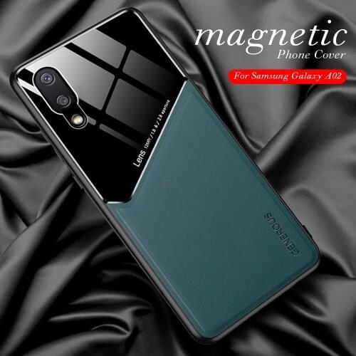 For Samsung a02 Case Leather Texture Car Magnetic Phone Case For Samsung Galaxy a02 a 02 02a a022f Shockproof Back Cover Coque