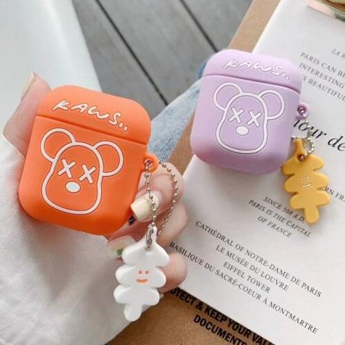 Color Little Bear Silicone Case for Airpods 1 2 Cartoon Cute Case for Apple Airpods Pro Wireless Earphone Cover Charging Box