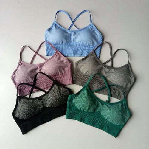 Energy Seamless Patchwork Yoga Bra Padded Push Up Sports Top Women Fitness Running Cropped Top Gym Brassiere Workout Active Wear