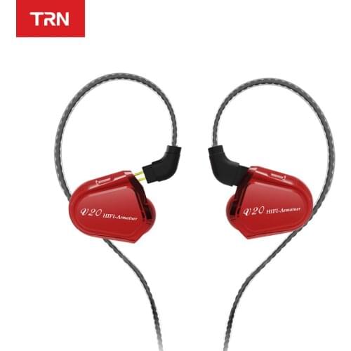 TRN V20 DD+BA Hybrid Earphone Running Sport Headphone HIFI Balanced Armature Headset With 2Pin 0.75mm Cable In Ear Earbuds