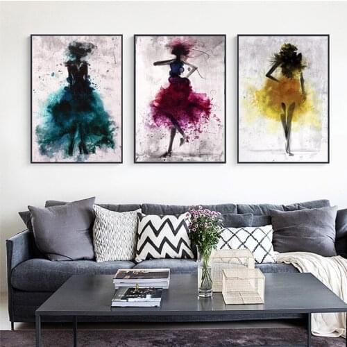 GoldLife Abstract Dancer Girl Canvas Art Prints Modern Wall Paintings Watercolor Wall Canvas Posters And Prints For Living Room