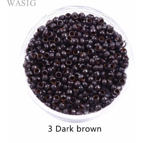 1000Pcs 2.5mm Micro Nano Rings for Hair Extensions 3# Dark Brown Color