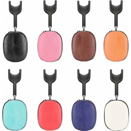 A Pair Leather Cases For AirPods Max Headset Protective Cover Soft Comfortable Crocodile Pattern Protective Sleeve Skin Cover