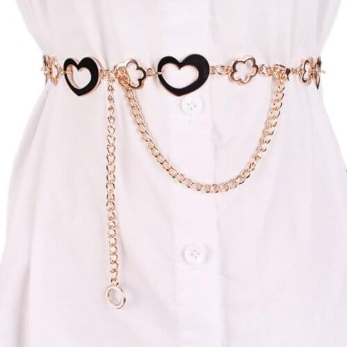 Metal chain Love form fashion belts decorate Woman Hollowing out belt Waist chain