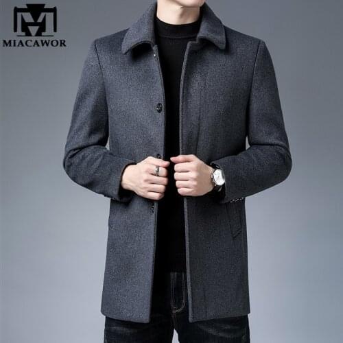 MIACAWOR Mens Long Coats
