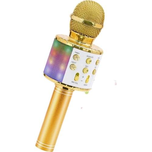 WS858 Bluetooth Karaoke Microphone Wireless Microphone Professiona Speaker Handheld Microfone Player Singing Recorder Mic