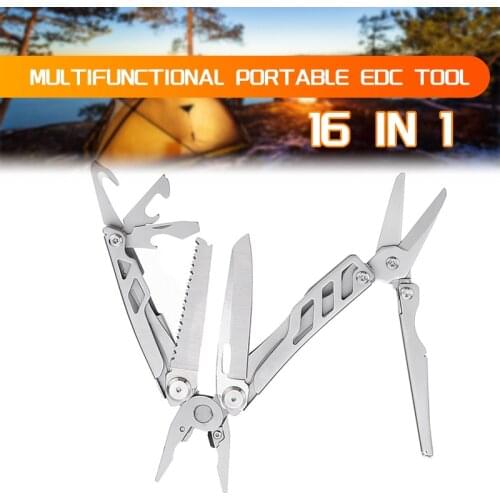 Multi-function EDC Gadget Hand Tools Bottle Opener Screwdriver Cutter Pliers Ruler All In 1 Outdoor Camping Multi-tool