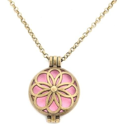 MODKISR Wholesale Wild 30mm Fashion Elegant Exquisite Generou Essential Oil Diffusing Necklace High Quality Aroma Locket Pendant