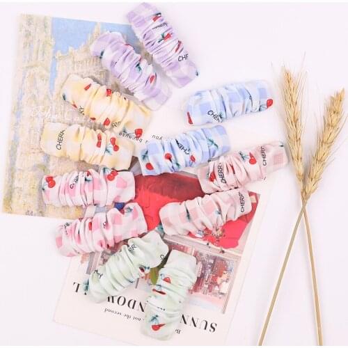 Fashion Sweet Cartoon Print BB Clip Wrinkles Fabric Covered Metal Barrettes Cute Plaids Princess Bangs Hairpins Kids Accessories