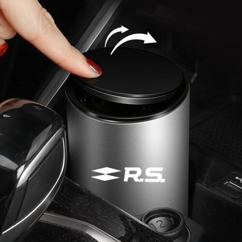 Alloy Car Trash Can Auto Organizer Storage Bag Car Garbage Bin for Renault koleos duster megane CAPTUR Auto Accessories