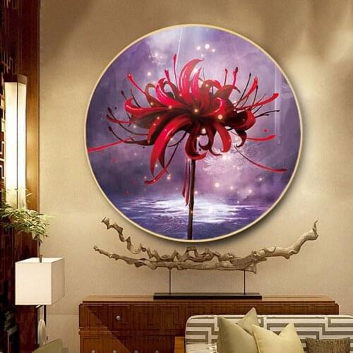 Red flowers Cross stitch kits set 11ct Printed Steed Embroidery DIY Handmade Needlework Wall Home Deco