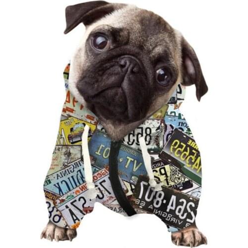 Pet Dog Clothes for French Bulldog Adidog EUR Pattern Dog Hoodie Pet Dog Clothes Dog Jacket for French Bulldog