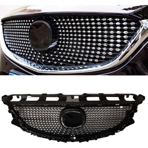 Front Bumper Diamond Grille For Mazda 6 Atenza 2014 2015 2016 Car Exterior Grid Bracket Facelift Racing Grills No Cam Hole