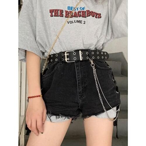 Fashion Chain Belt Women Jeans Harajuku Punk Casual Buckle Belt Ladies Vintage PU Leather Waist ceinture PJ288