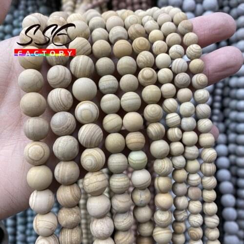 Dull Polish Matte Yellow Stripe Jaspers Loose Round Spacer Natural Beads For Jewelry Making Diy Bracelet 4 6 8 10 12mm 15 Inches