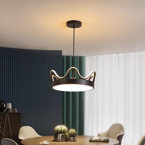 Modern gold chandelier lighting LED bedroom dining room lustre cuisine Door baby room decoration round crown smart chandelier