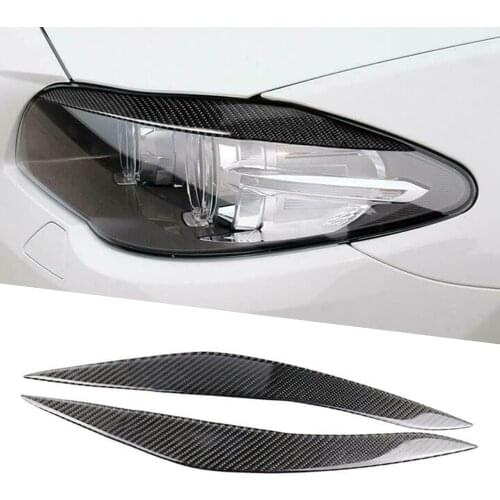 Carbon Fiber ABS Car Headlight Eyebrow Eyelid M Sport Trim For BMW 5 Series F10 F18 520li 525i 2011 2012 2013 2014 2015 2017