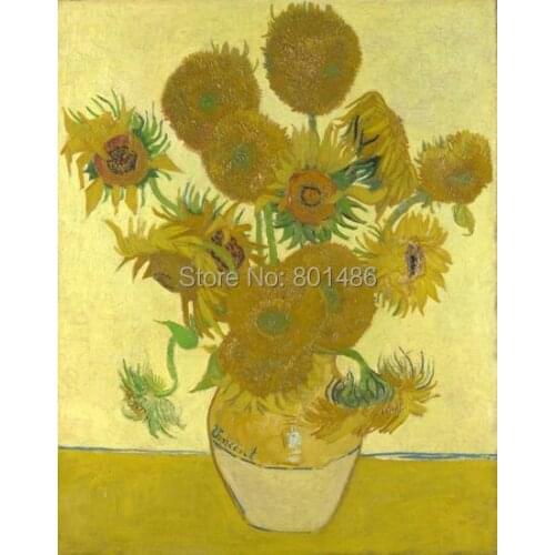 Vicent Van Gogh Sunflowers print painting on canvas for living room wall art decoartion wholesale is welcomed