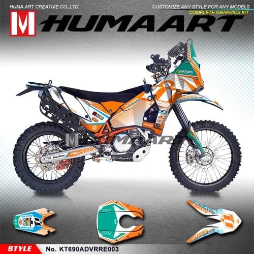 HUMAART Full Graphics Off-road Decals Waterproof Stickers Kit Vinyl Wraps for 690 Adventure Rally Raid EVO2