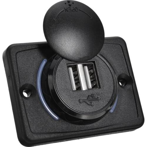 Dual USB Port Moblie Phone Charger 12-24V 3.1A Waterproof RVs Buses Car Charging Socket Adapter Replacement Accessories