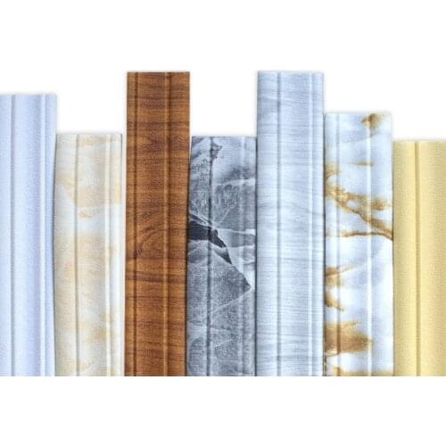 1Roll 3D PVC Marble Self-adhesive Waist Line Waterproof Baseboard Wallpaper For Walls Living Room Baseboard Home Decor