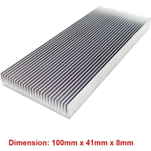 1 piece Silver 100x41x8mm Aluminum Heat Sink Radiator Heatsink for IC LED Cooling, Electronic Cooler, Chipset heat dissipation