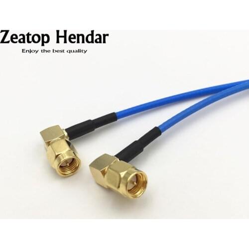 10Pcs RG316 Blue Wire 90 Degree Right Angle SMA Male to Male Plug RF Coaxial Cable Connector 15CM 20CM 30CM 50CM
