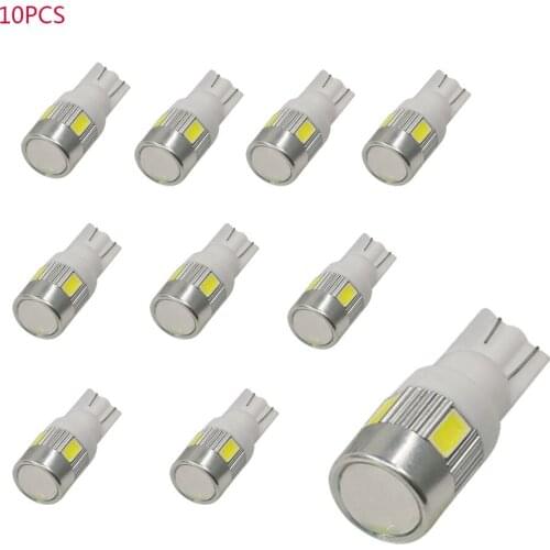 10Pcs T10 W5W Car LED Signal Bulb Canbus Auto Interior Light Reading Turn Wedge Side Parking Reverse Brake Lamp 10SMD