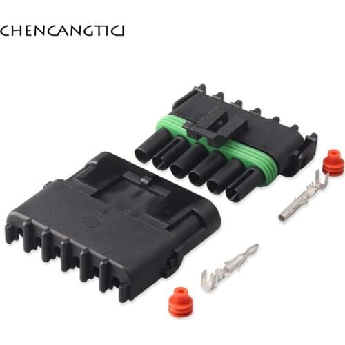2 Sets 6 Pin Way Delphi Automotive Electrical Cable Housing Plug Waterproof Plastic Wire Harness Connector 12010975 1201579