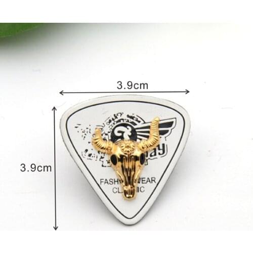 25pcs/lot white PU leather sew on Badges with gold metal plates fashion clothing label for jeans/jacket PLB-013