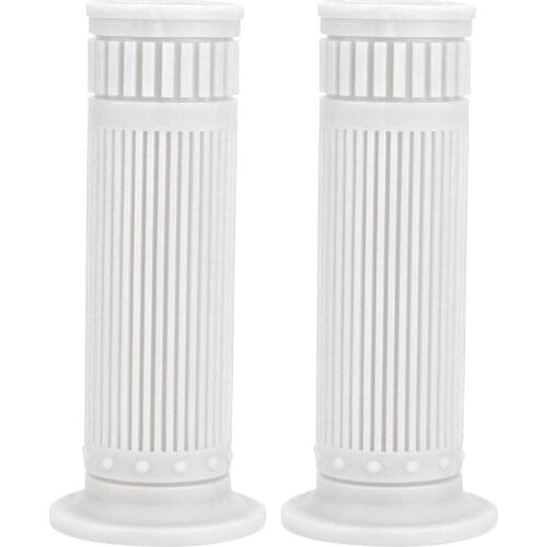 7/8" 22mm Universal Retro Motorcycle Handlebar Thruster Handle Bar End Grips (white)