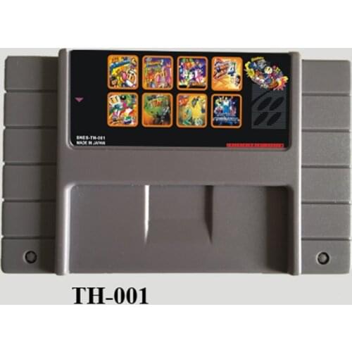8 In 1 with Bomberman 1 2 3 4 5, Earthworm Jim 1 2 16 Bit Big Gray Game Card For NTSC USA Game Console