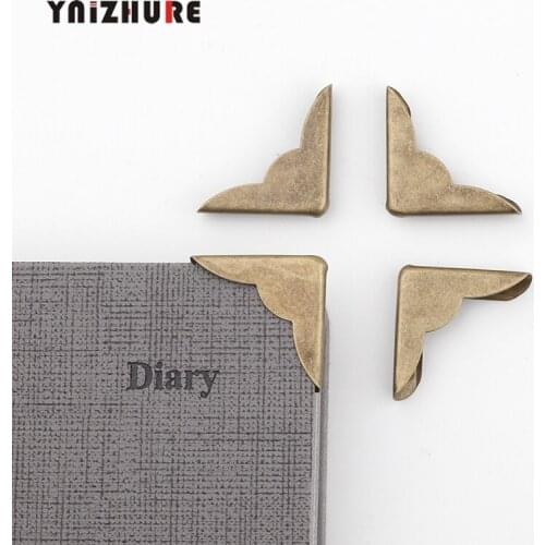Antique Bronze Tone Book Scrapbooking Albums Menus Corner Protectors Metal Hardware Corners For Books 22*22mm fit 3~4mm 10Pcs