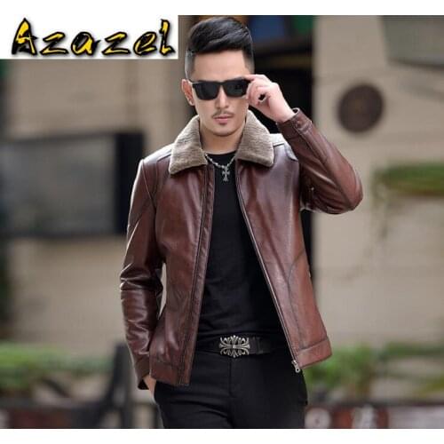 Free shipping Brand winter new down leather jacket Men Korean Slim short leather jacket Fashion male motorcycle lapel Outwear