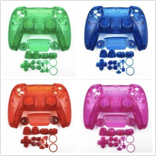 Free Shipping New Clear Controller Housing Case Cover With Buttons Set For PS5 Controller Cover Protection Case PS5 Joystick