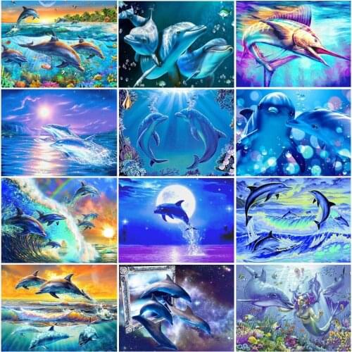 DIY 5D Diamond Painting Animal Cross Stitch Kit Full Square/Round Sea Life Diamond Embroidery Rhinestone Picture Mosaic DIY Gift