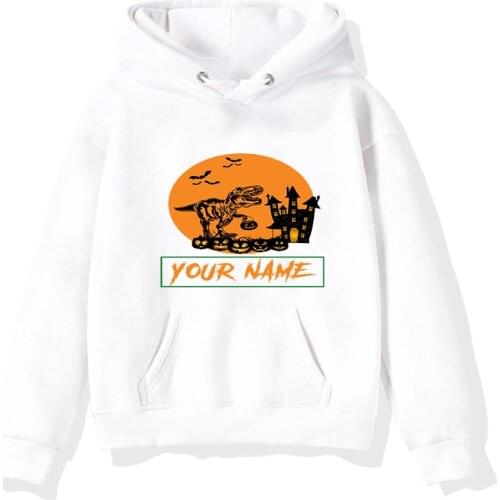 Design Your OWN Name Kids DIY dinosaur Hoodie Girl Boy Cartoon Sweatshirt Custom Logo Halloween customized Hoodie Harajuku Tops