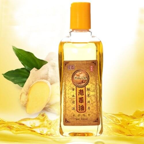 2Pcs/Lot Pure Plant Essential Oil Ginger Body Massage Oil 230ml Kneepad Thermal Body Ginger Essential Oil For Scrape Therapy SPA